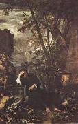 Salvator Rosa Democritus in Meditation (mk08) oil on canvas